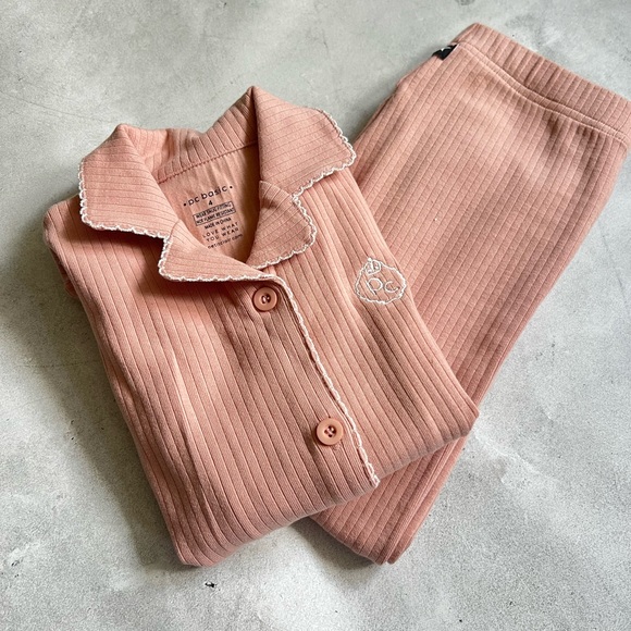 Petit Clair pc basic sz 4-6 girls light pink two piece pajama - Picture 4 of 6